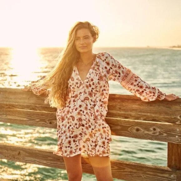 Rip Curl Desert Dawn Tunic Dress Bohemian Paisley Floral - Picture 2 of 12